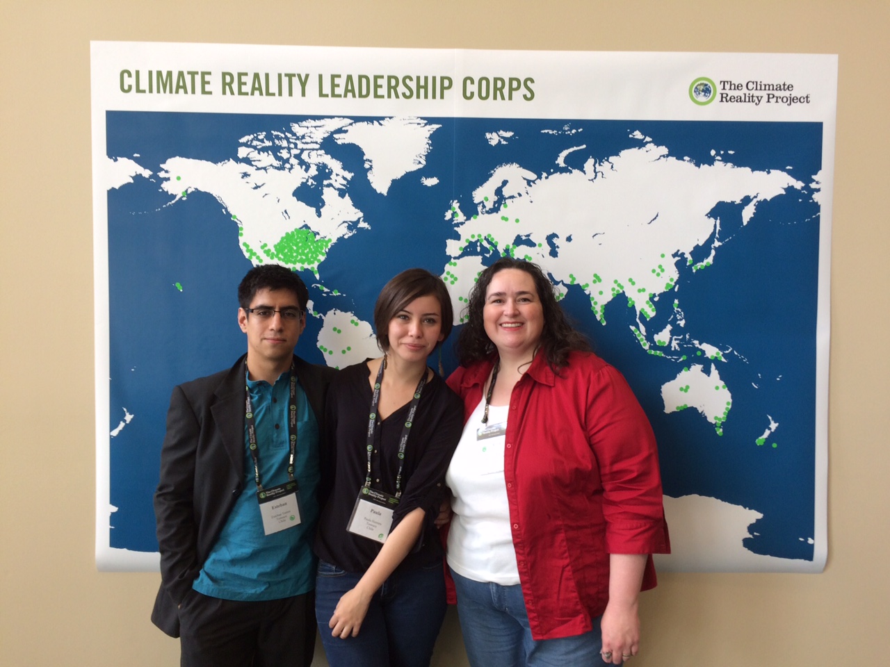 Fellows Esteban, Paula and Carrie attended Climate Reality's Leadership Training in Cedar Rapids, Iowa